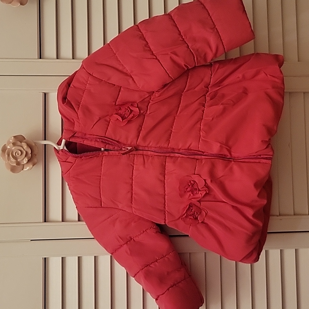 Pink puffer jacket